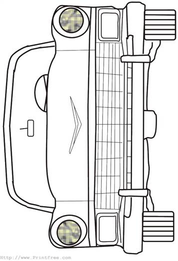 Auto 19, kleurplaat van Auto