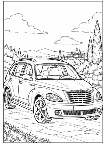chrysler pt cruiser, kleurplaat van Automerken