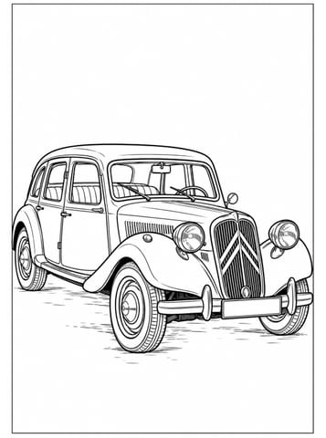 citroen traction avant, kleurplaat van Automerken