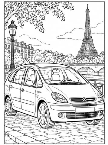 citroen xsara picasso, kleurplaat van Automerken