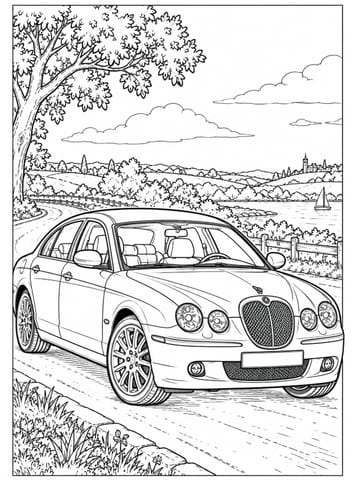 jaguar s, kleurplaat van Automerken