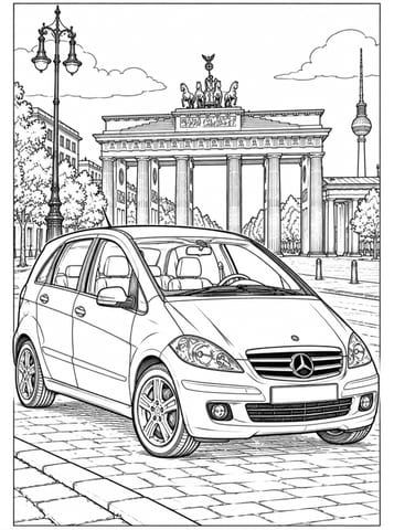 mercedes a, kleurplaat van Automerken