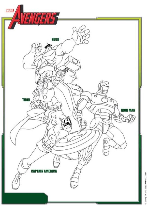 Print Avengers kleurplaat