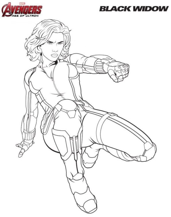Black widow, kleurplaat van Avengers