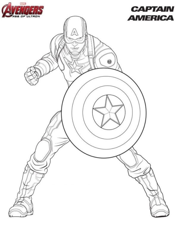 Captain America, kleurplaat van Avengers