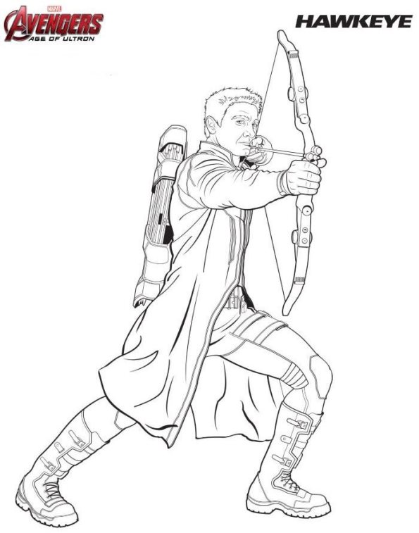 Hawkeye, kleurplaat van Avengers