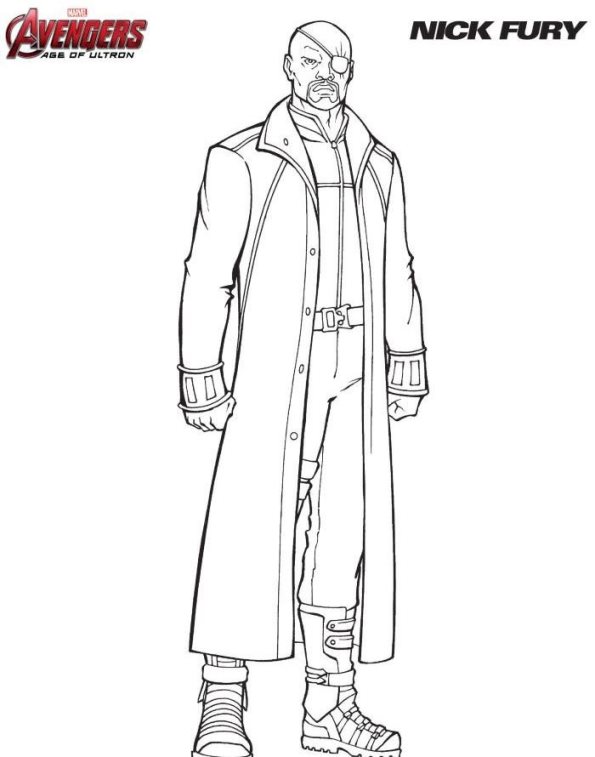 Nick Fury, kleurplaat van Avengers