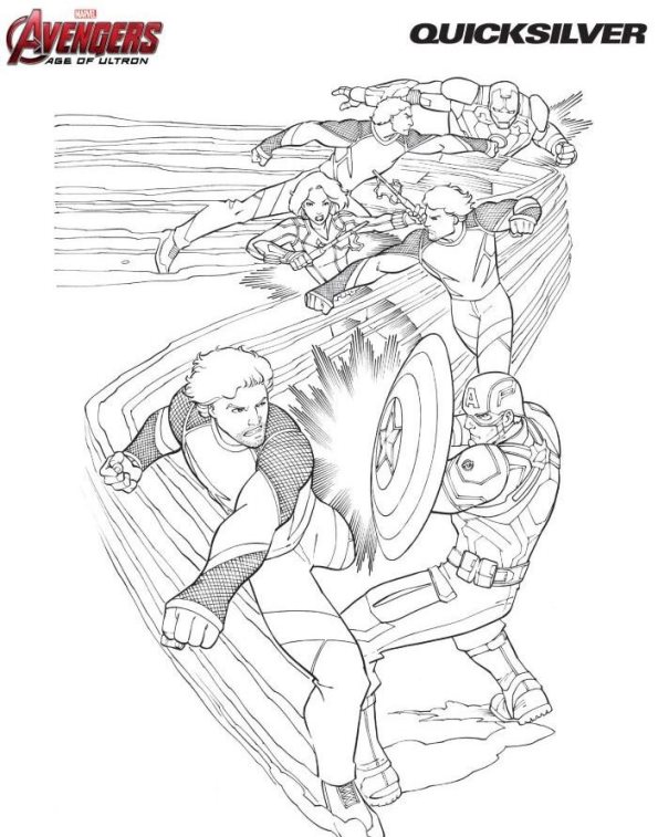 Quicksilver, kleurplaat van Avengers