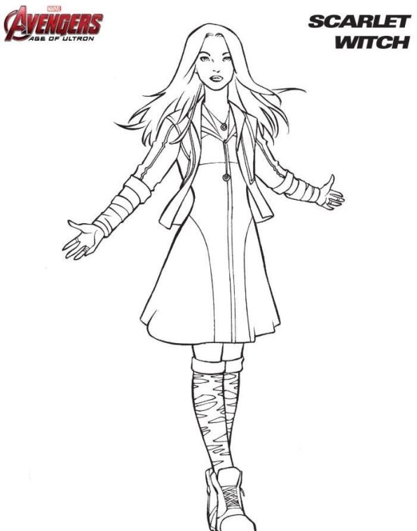 Scarlet Witch, kleurplaat van Avengers