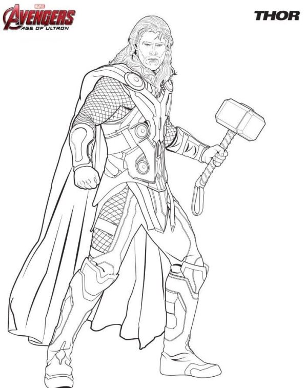 Thor, kleurplaat van Avengers