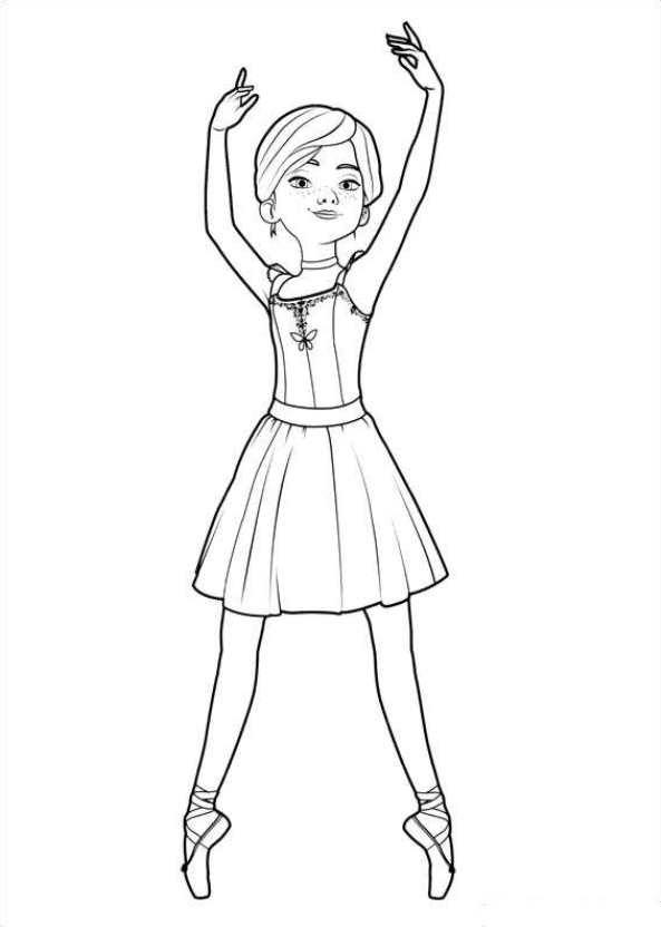 Félicie spitzen, kleurplaat van Ballerina