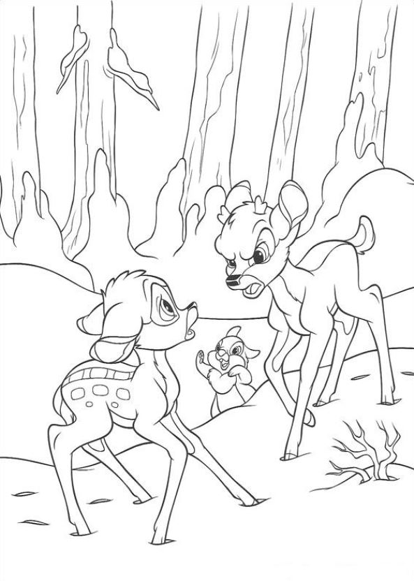 Bambi en Ronno, kleurplaat van Bambi 2