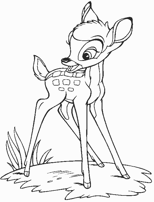 Print Bambi kleurplaat
