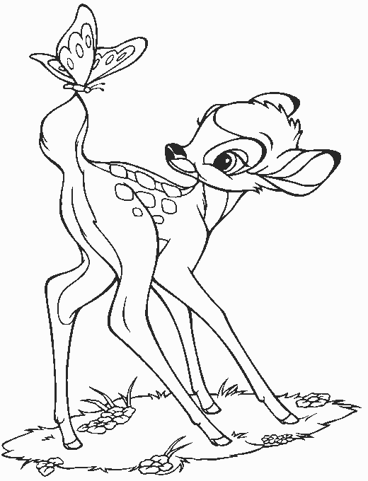 Bambi met een vlinder op z'n staart