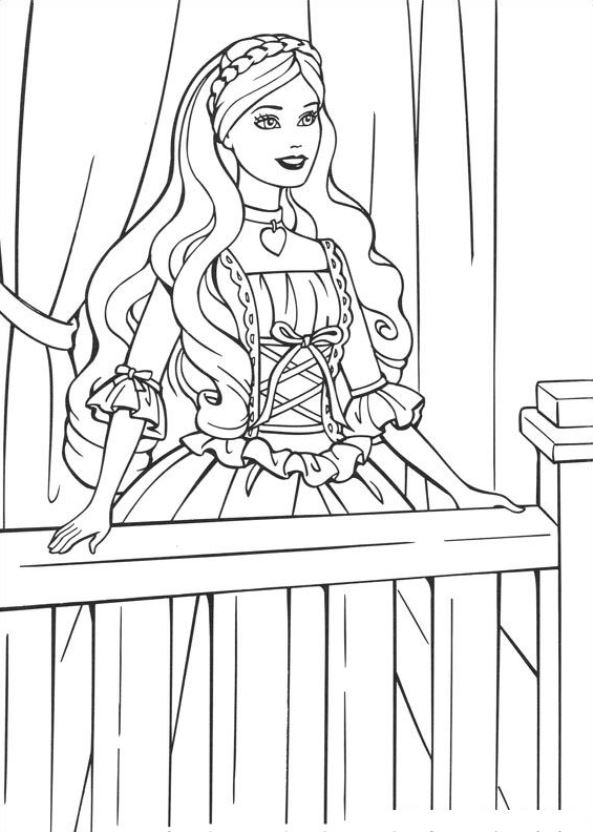 Barbie en de bedelaar 6, kleurplaat van Barbie en de bedelaar