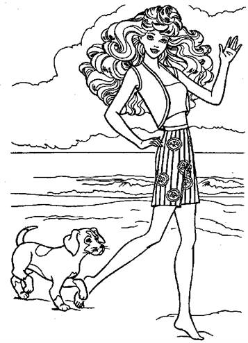 Barbie 3, kleurplaat van Barbie