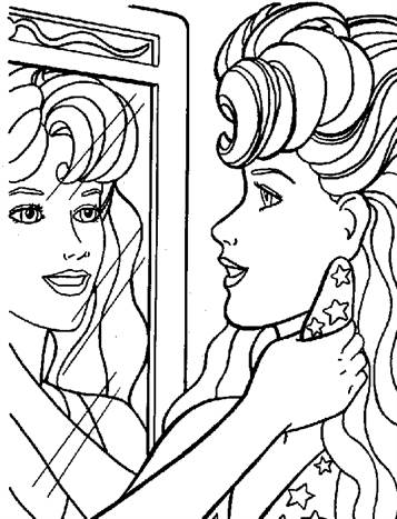 Barbie 6, kleurplaat van Barbie