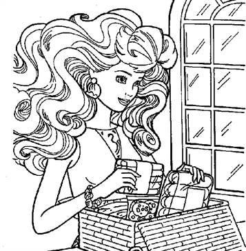 Barbie 7, kleurplaat van Barbie
