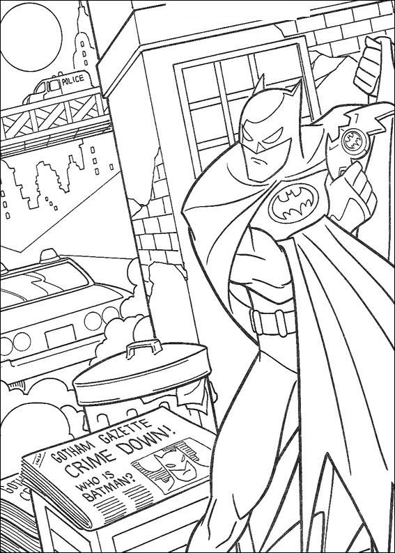 Print Batman kleurplaat