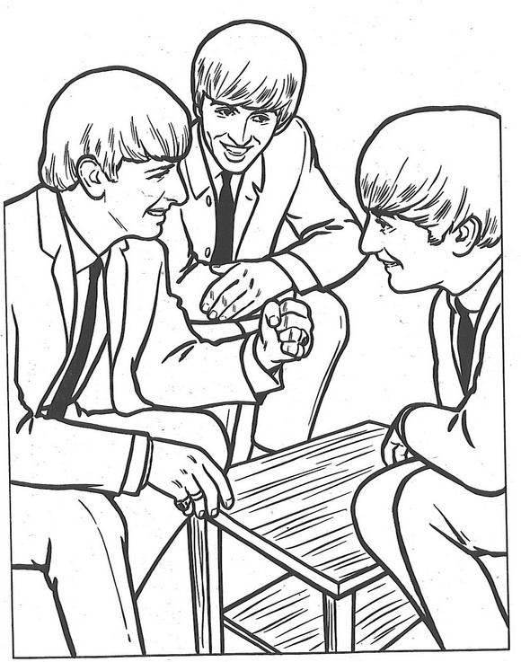 Print Beatles kleurplaat