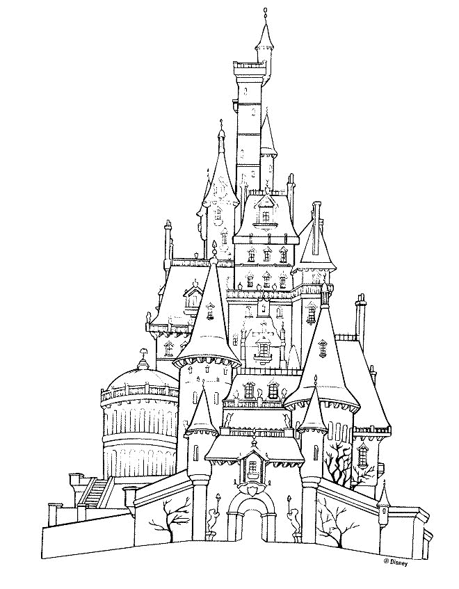 Print Het kasteel kleurplaat