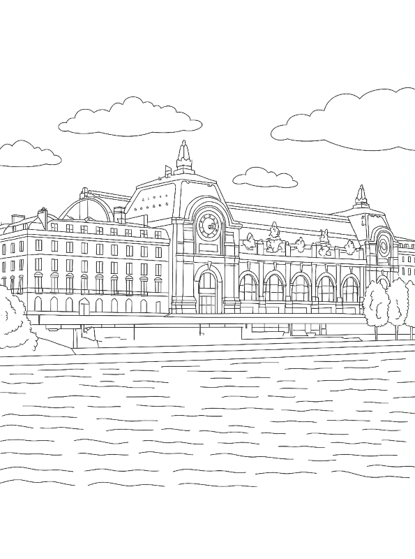 Musée dOrsay Parijs, kleurplaat van Beroemde musea