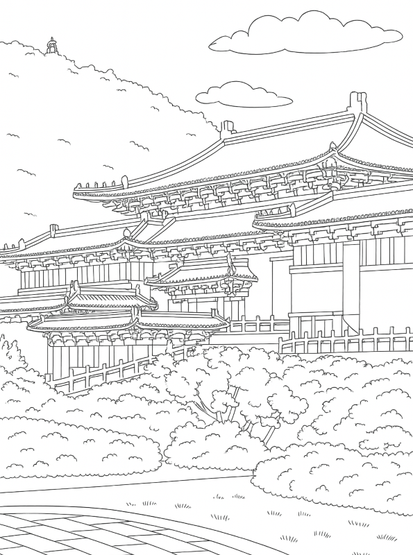 National Palace Museum, Taipei, kleurplaat van Beroemde musea