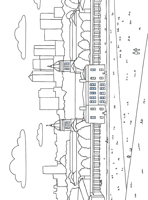 Old Royal Naval College, Greenwich, kleurplaat van Beroemde musea