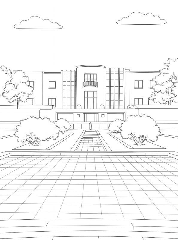 Serralves Museum, Porto, kleurplaat van Beroemde musea