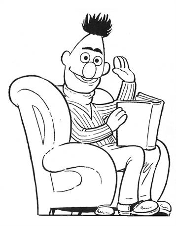 Bert, kleurplaat van Sesamstraat Bert en Ernie