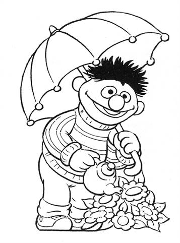 Ernie 2, kleurplaat van Sesamstraat Bert en Ernie