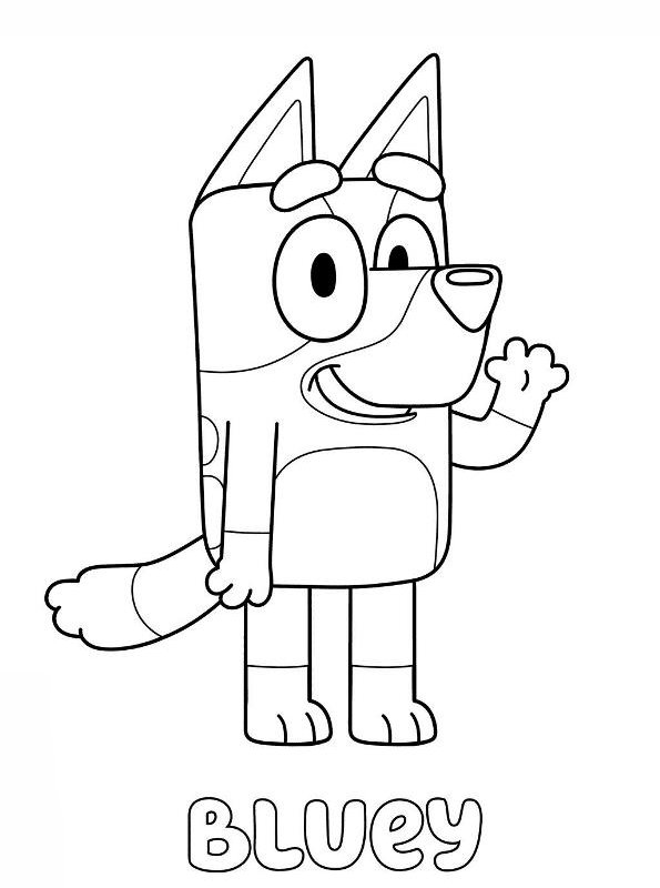 Bluey 2, kleurplaat van Bluey