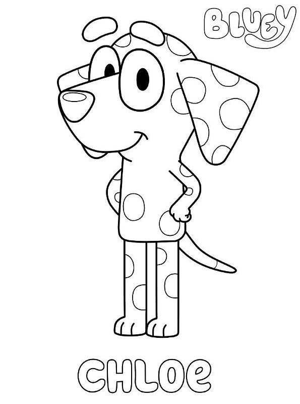 Dalmatian Chloe, kleurplaat van Bluey