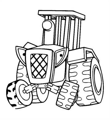 Hector, de traktor, kleurplaat van Bob de Bouwer