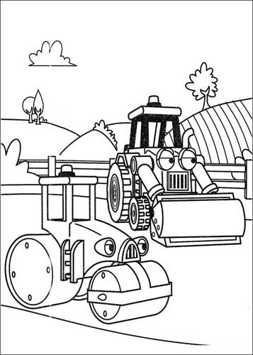 Rollie en Scoop, kleurplaat van Bob de Bouwer