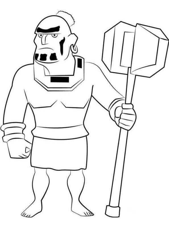 Warrior, kleurplaat van Boom Beach