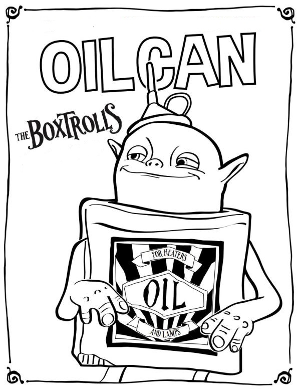 boxtrolls oilcan, kleurplaat van Boxtrolls