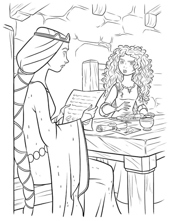 Merida and Mother, kleurplaat van Brave