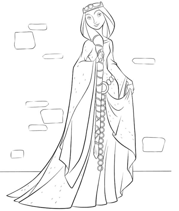 Queen Elinor, kleurplaat van Brave
