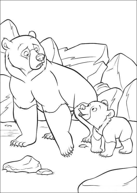 Kenai en Koda 1, kleurplaat van Brother Bear