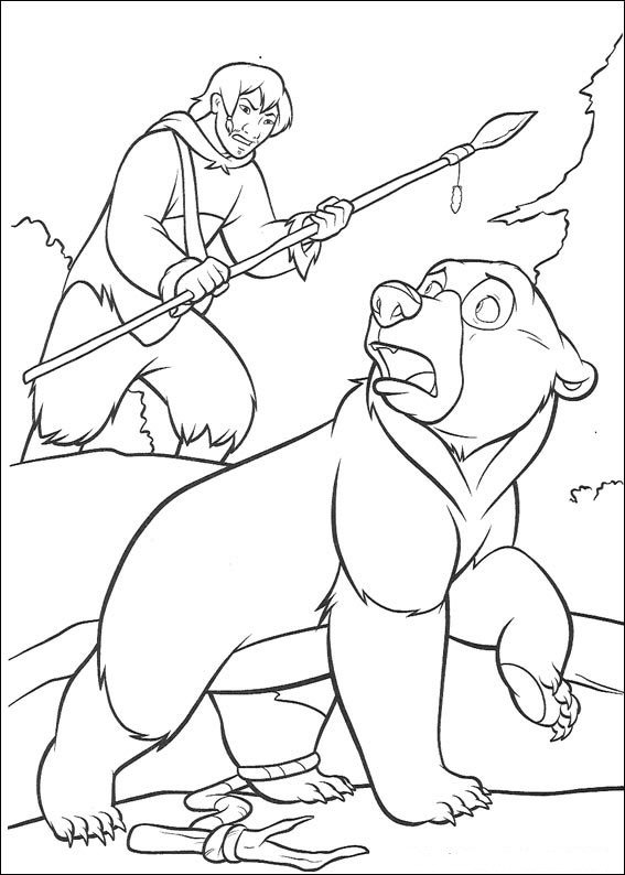 Kenai de beer 1, kleurplaat van Brother Bear