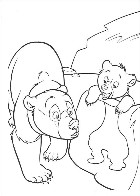 Lachspiegel, kleurplaat van Brother Bear