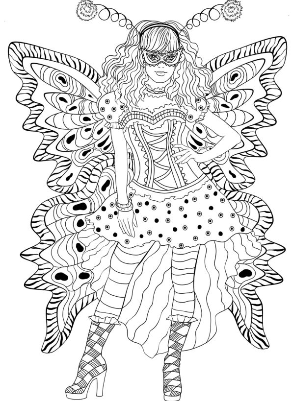 Carnival butterfly, kleurplaat van Carnaval internationaal