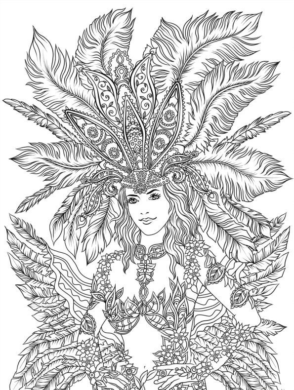 Samba brasilian carnival, kleurplaat van Carnaval internationaal