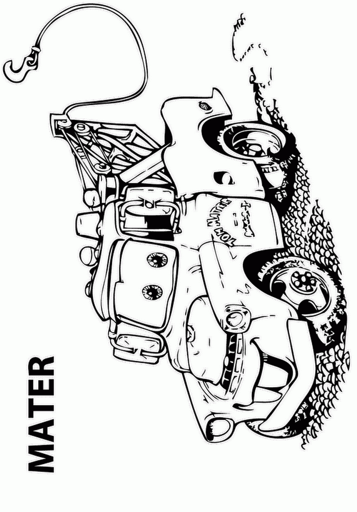 Takel 3, kleurplaat van Cars (Pixar)