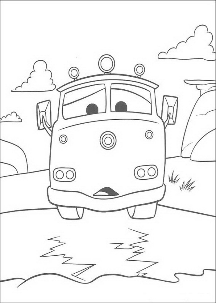 Red, de brandweerauto, kleurplaat van Cars (Pixar)