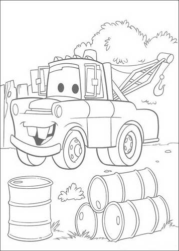 Takel 1, kleurplaat van Cars (Pixar)