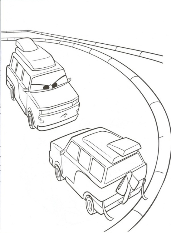 Cars 2 3, kleurplaat van Cars 2