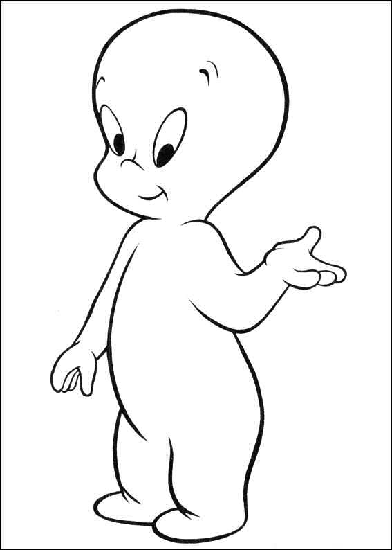 Casper 3, kleurplaat van Casper het vriendelijke spookje