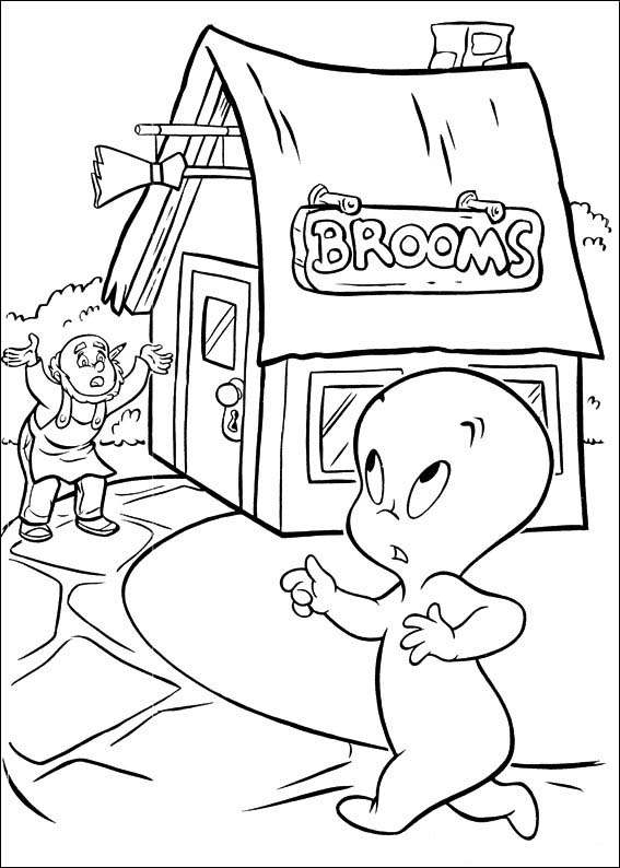 casper 5, kleurplaat van Casper het vriendelijke spookje